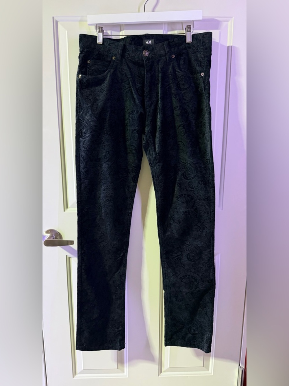 H&M Men's Black Paisley  Pants- size 32